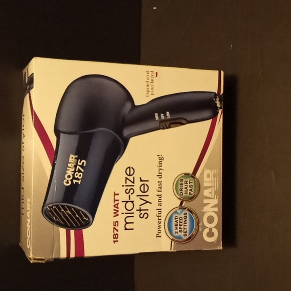conair Other - NEW - Conair 1875 Watt Mid-Size 2 Speed/Heat Styler Hair Dryer Blue